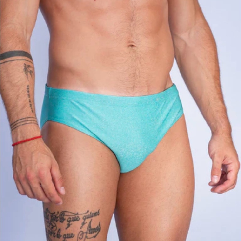 Men's Rudest Aqua Shimmer Swim Briefs M